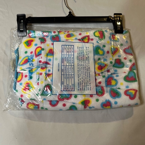 Vintage West Side Children Retro White Heart Pajama Blanket Sleeper Size 1 Small - Picture 4 of 5